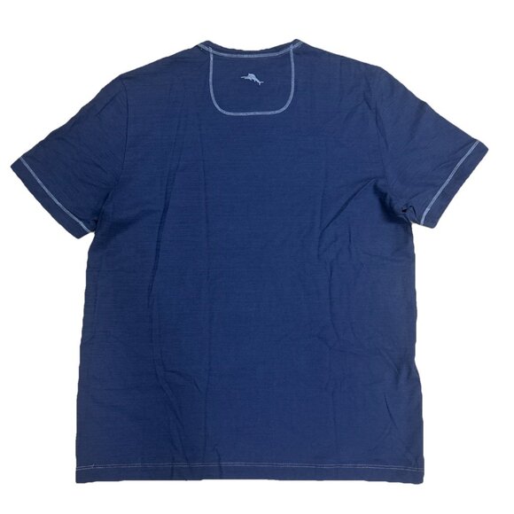 Tommy Bahama Men’s Small Island Navy Wave Tropic V-Neck T-Shirt Pima Cotton - Picture 7 of 10